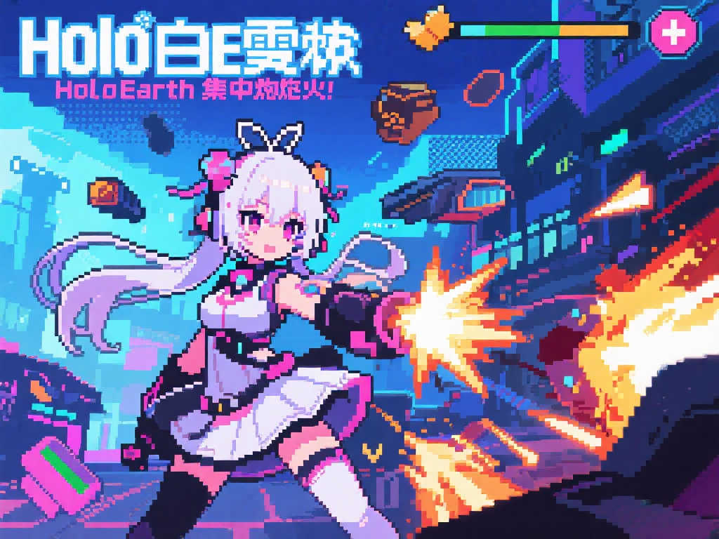 像素风动作游戏《白上吹雪Holoearth火力全开》震撼上线 像素风动作游戏《白上吹雪Holoearth火力全开》震撼上线